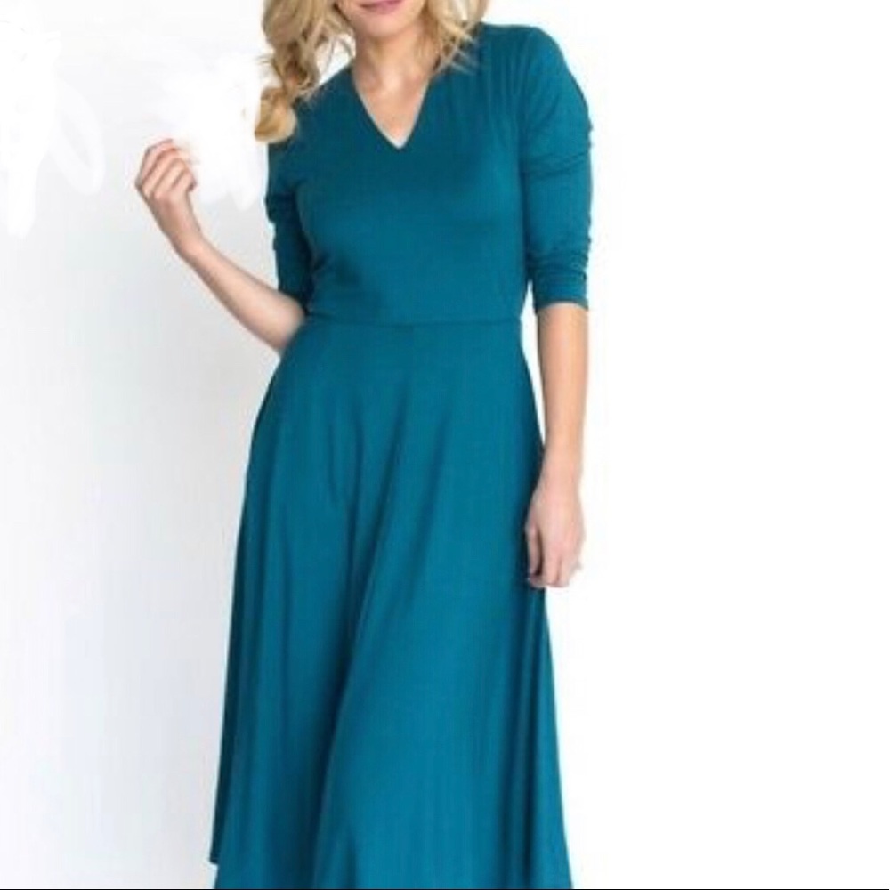 Teal midi dress